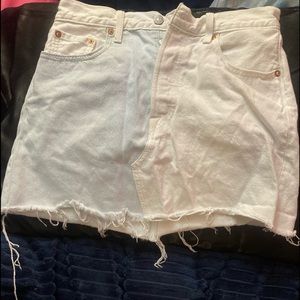 Two tone levi high waisted skirt